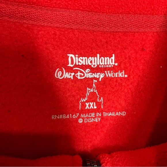 Disneyland resort Christmas Mickey Mouse red fleece full zip jacket size XXL‎ - Picture 4 of 7
